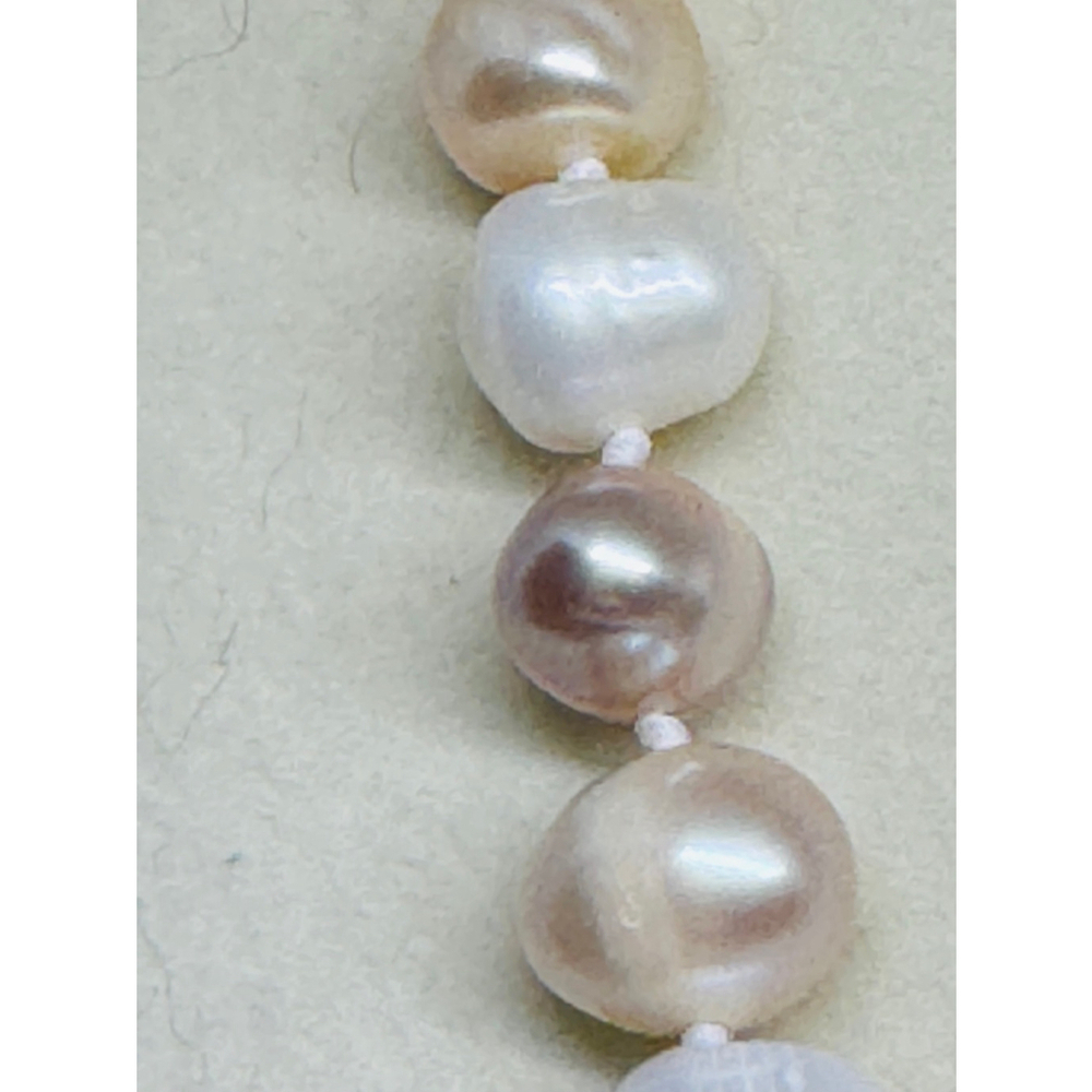 Sterling Three Piece‎ Set: Multi Color Potato Pearl Necklace, Bracelet, Earrings - Picture 9 of 10